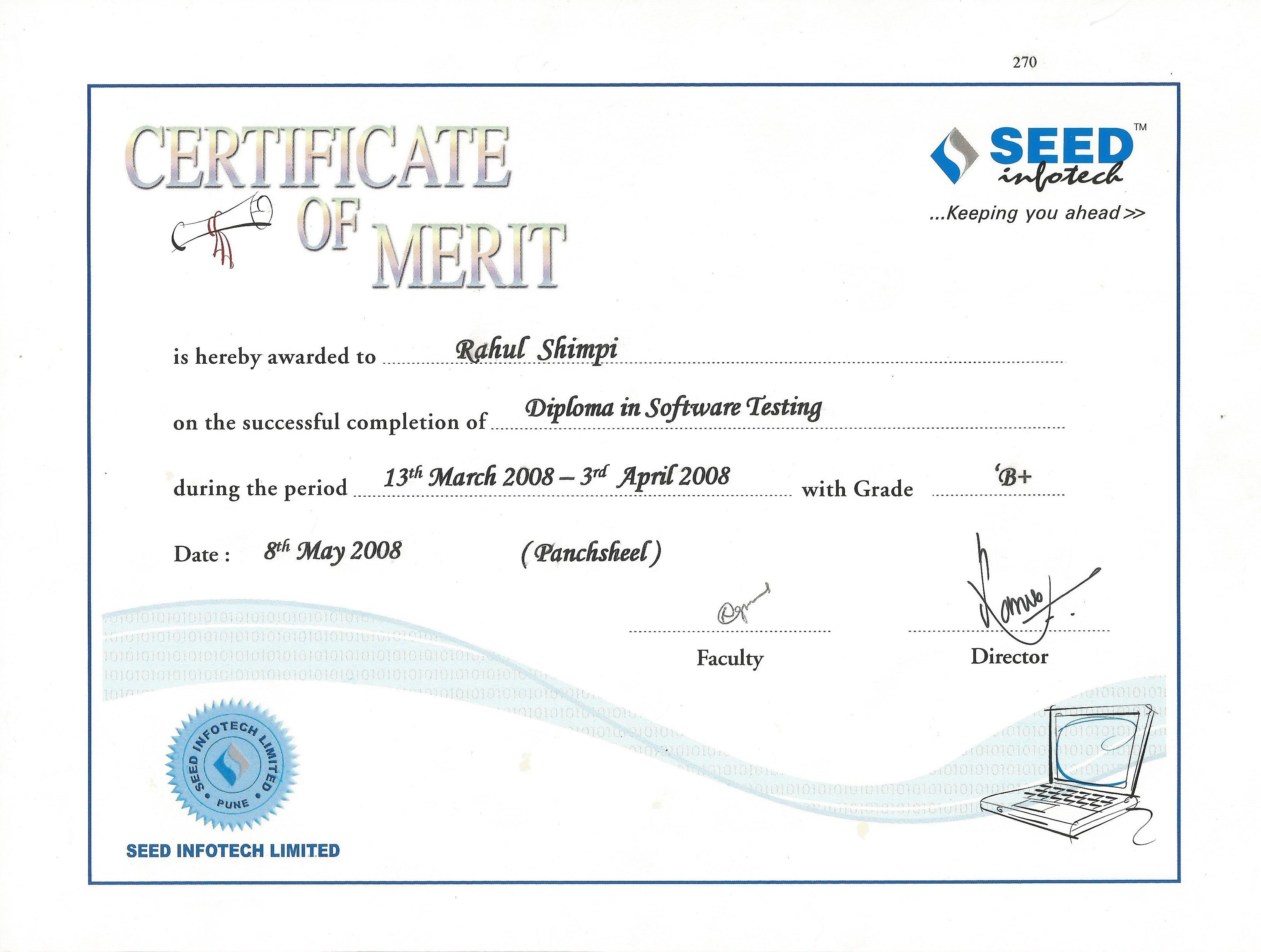 Certificates